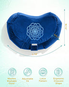 Hihealer Premium Meditation Cushion - Comfortable Floor Pillow for Adult Traditional Crescent Meditation Pillow Yoga Buckwheat Bolster (Blue)
