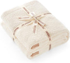 Snuggle Sac Ultra Soft Throw Blanket for Couch Bed Sofa 50x60 inches, Reversible Cream Blanket Microfiber Fluffy Fuzzy Cozy Knit Throws for Women Mothers Birthday Gifts