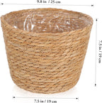 Elegant Rattan Plant Basket Wicker Hanging Basket Straw Woven Planter Home Decorative Flower Pot