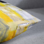 Emvency Set of 2 Yellow White and Black Throw Pillow Covers Modern Abstract Painting Decorative Pillow Cases Home Decor Standard Square 24x24 Inches Pillowcases