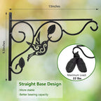 Hanging Plants Bracket, 2 Pack 12 inch Wall Planter Hook with Iron Screws Included, Decorative Plant Hanger for Bird Feeders, Wind Chimes Indoor, Flower Pot, Lantern, Outdoor Indoor Patio Decor
