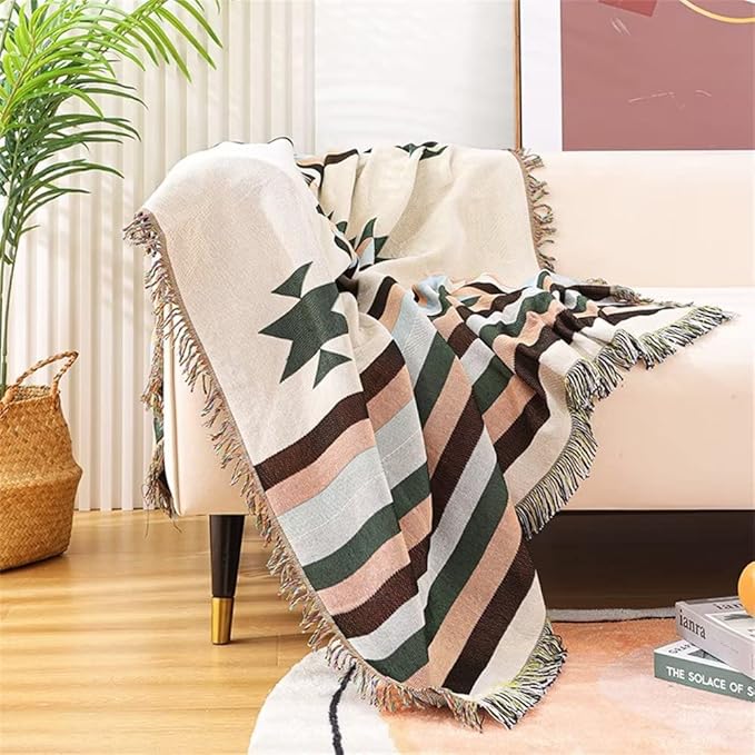 Lqprom Southwest Throw Blankets Aztec Southwestern Throws Cover Boho Native American Blankets for Gift Sofa Table Bed Living Room Decor Outdoor Camping Picnic Tent Beach Car Traveling 51"x63"