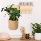 2 Pack Hanging Basket, Small Wall Baskets for Organizing, Wicker Boho Wall Decor Set, Indoor Hanging Plant Holder, Rattan Woven Organizer for Home Decor, Farmhouse Storage Bin, Jute