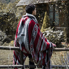 Aztec Patterned Throw Blanket with Soft Sherpa Lining, Traditional Southwestern Navajo Tribal Style Warm Throw for Camping, Outdoor, Light Weight Cozy Boho Blanket for Couch, Sofa, Bed, 50”x60”, Red