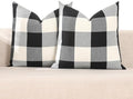 CARRIE HOME Black and White Outdoor Throw Pillow Covers 16x16 Set of 2 Black Buffalo Plaid Pillows Decorative Linen Boho Pillow Cover, Farmhouse Decor for Couch, Patio and Sofa
