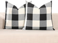CARRIE HOME Buffalo Plaid Pillow Covers 18x18 Set of 2 Black and White Outdoor Throw Pillows Black Buffalo Check Pillow Covers Farmhouse Decor for Couch Sofa and Bed
