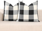 CARRIE HOME Buffalo Plaid Pillow Covers 18x18 Set of 2 Black and White Outdoor Throw Pillows Black Buffalo Check Pillow Covers Farmhouse Decor for Couch Sofa and Bed