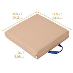 ECR4Kids SoftZone Square Floor Cushions with Handle, Flexible Seating, Sand, 6-Piece