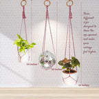 Set of 3 Macrame plant hanger for pots 4-10” live plants indoor and outdoor decor hanging plant holder Boho décor Plant stand Indoor plant shelf for Hanging planter for plant pots (Enchanted Garden)