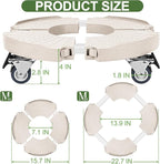 ToLanbbt 2 Pack Plant Caddy Stands with 360° Wheels Adjustable 15-22 IN Rolling Stands Heavy Duty Large Plant Carts Dolly with Casters 440lbs Capacity for Large Planter, Garden Pot, Flower Pot, Beige