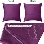 4-Pack 100% Cotton Comfortable Solid Decorative Throw Pillow Case Square Cushion Cover Pillowcase Sublimation Blank Pillow Covers (Cover Only,No Insert)(16x16 inch/ 40x40cm,Dark Reddish Purple)