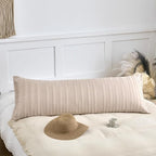 Body Pillow Shams 1 Pack, Body Size Pillowcases, Soft Microfiber Geometric Striped Boho Pillow Covers with Envelope Closure, Cream, 20x54 Inches (No Insert)