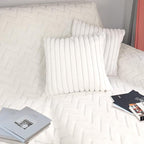 2 Pack Pillow Covers, 18x18 Faux Fur Square Throw Pillow Covers for Living Room Decorations Throw Pillow Case, Throw Pillow Cover Cushion Cover for Home Sofa Bedroom Car, White