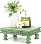 EOSAHR Pine Wood Display Riser for House Decor – Decorative Pedestal Stand for Displaying Home Decorations, Soap Dispenser, Small Plant Stand - Ideal Modern Farmhouse Decor (Green)