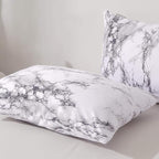 Nanko Marble Pillow Case/Pillow Shams Queen Set of 2, Microfiber Pillow Cases Covers, Soft Comfortable for Home Hotel Bed, Grey White Decorative for Men and Woman, 20 x 30 inch
