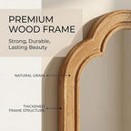 Wood Bathroom Mirror for Wall, 36 x 24 Inch Large Decorative Wall Mirror with Rustic Wooden Frame for Living Room, Vanity, Bedroom, Entryway, Farmhouse