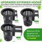 Borlech 2025 New Upgraded Large Aquarium Plant Holder with 1.57-inch Extension Hooks and Suction Cups for Fish Tank Aquaponic Plant Cultivation and Aquascape Accessories Decorations (4 PCS)
