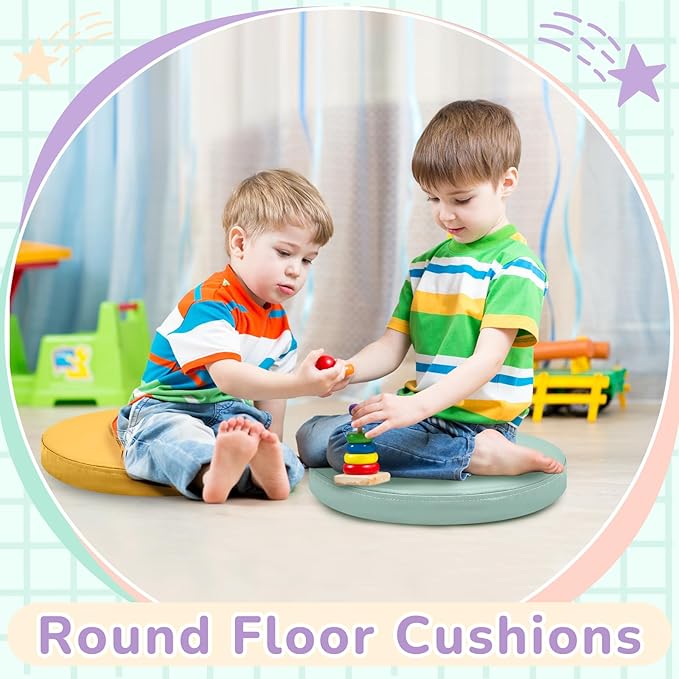 Juexica 8 Pcs Extra Thick Flexible Seating Floor Cushions Assorted Colored Floor Pillow Classroom Seat Cushions Soft Classroom Seating for Kids Learning Daycare School Chair(Hippie Boho)