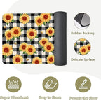 Sunflower Rugs for Kitchen Floor, Anti Fatigue Mats for Kitchen Floor Non Slip, 2PCS Rubber Kitchen Mat, Farmhouse Washable Cushioned Carpet Rug for Sink Laundry 5.7"×27.5" +15.7"×47" Black and White