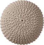 Ornavo Home Pouf Ottoman Foot Rest - 100% Cotton Pouffe - Hand Knitted Cable Braid Cord - Boho Round Stuffed Ottoman for Living Room, Bedroom - Beige