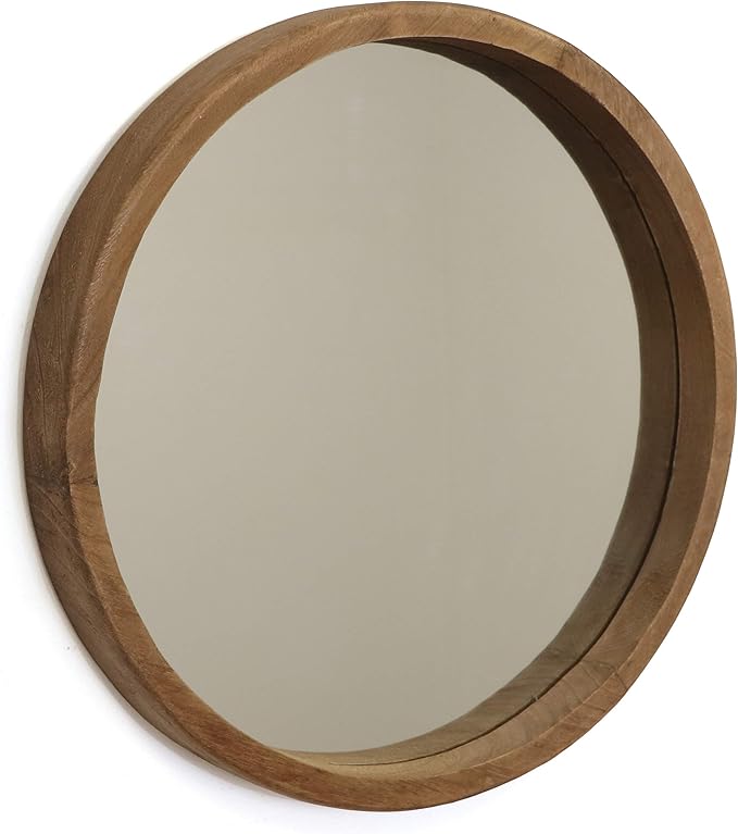 Rutledge & King Wall Mirror - Rustic Round Mirror - Decorative Circle Mirrors for Bathrooms, Living Rooms, and Bedrooms (2 Pack, Midwood - Large)