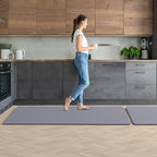 Mattitude Kitchen Mat 2PCS Kitchen Rugs Cushioned Anti-Fatigue Rug Waterproof Standing Desk Mat Kitchen Mats for Floor Kitchen Rug Set for Kitchen, Sink, Office 17.3"×30"+17.3"×59" Light Grey