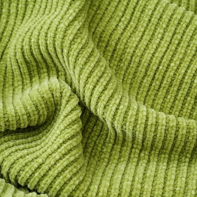 BATTILO HOME Apple Green Throw Blanket for Couch, Soft Chenille Knit Throws with Tassels for Home Decor, Spring Green Throws for Couch Cover, 50"x60"