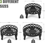 3 Pack Metal Plant Stands Indoor Outdoor, Heavy Duty Iron Flower Pot Stand for Multiple Plants, Rustproof Low Round Plant Holder for Garden, Patio, Home