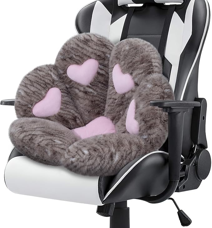 MOONBEEKI Cat Paw Cushion Chair Comfy Kawaii Plush Seat Cushions Shape Lazy Pillow for Gamer Chair 28"x 24" Cozy Floor Cute Seat Kawaii for Girl Worker Gift, Dining Room Bedroom Decorate （Chocolate）