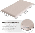 HappyTrends Kitchen Floor Mat - 4/5 Inch Thick Anti-Fatigue Kitchen Rug,Waterproof Non-Slip Kitchen Mats and Rugs Heavy Duty Ergonomic Comfort Rug for Kitchen,Office,Sink,Laundry,(22"x36", Khaki)