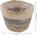 2PCS Plant Baskets Indoor with Liner Rattan Pots Planter Baskets Seagrass Indoor Planter Wicker Planters for and Outdoor Plants