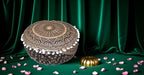 CRAFT KALA 24" Round Large Hippie Mandala Meditation Floor Ottoman Pillow Cushion Pouf Cover Square Poufs Bohemian Circle Floor Cushion Case Outdoor Fireplace Yoga Living Room Decor Cover Black Gold