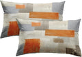 Emvency Set of 2 Orange Beige and Grey Throw Pillow Covers Modern Abstract Painting Decorative Pillow Cases Home Decor Standard Rectangle 12x20 Inches Pillowcases