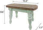 Farmhouse Wooden Plant Stand - Rustic Solid Wood Design, 300lb Capacity, Sturdy Step Stool for Kids, Kitchen, Bathroom, Vintage Home Decor(Green)