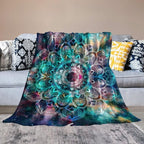 Colorful Mandala Throw Blanket Bohemian Boho Galaxy Blanket for Sofa Bed Couch Chair Or Dorm 30"x40"