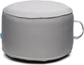 QILLOWAY Indoor/Outdoor Inflatable Stool,Round Ottoman,All Weather Foot Rest for Camping or Home,Light Grey