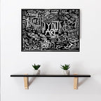 KJHL Quote You Are Wall Tapestry Black and White Inspirational Classroom Kids Tapestries Wall Hanging Motivational Positive Affirmations Saying Aesthetic Tapestry for Bedroom Dorm(30" x 40")