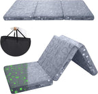 MeMoreCool Glow Dinosaur Foldable Floor Mattress for Kids, Trifold Nap Mat for Toddlers, Portable Daycare Sleeping Futon or Floor Bed, 63x26 Inch