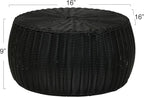 Household Essentials Handwoven Resin Storage Stool Ottoman, Black