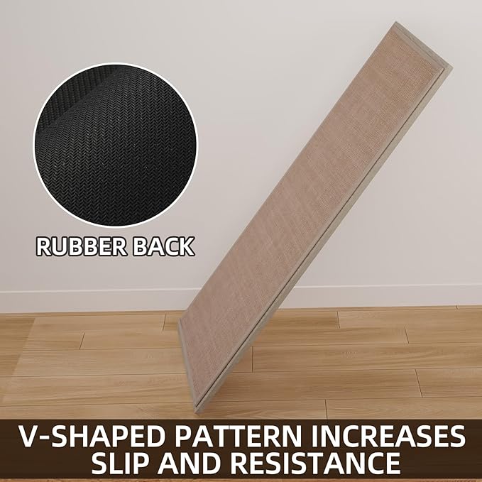 Kitchen Mat Set of 2 PCS, Cushioned Non Slip Rugs for Kitchen Floor, Absorbent Runner Comfort Standing Mats Washable for Kitchen, Office, Home (Camel, 17.3"x47"+17.3"x30")