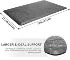 KMAT 2PCS Kitchen Mat Cushioned Anti-Fatigue Floor Mat,Waterproof Non-Slip Standing Mat,Ergonomic Comfort Floor Mat Rug for Home,Office,Sink,Laundry,Desk(17.3"x28"+17.3"x28",Grey)