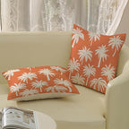 Burnt Orange Palm Tree Pillow Covers 18x18 Inch Set of 2 Vintage Tropical Decorative Pillow Cases Summer Outdoor Cushion Cover Farmhouse Linen Decoration Throw Pillows for Couch Living Room
