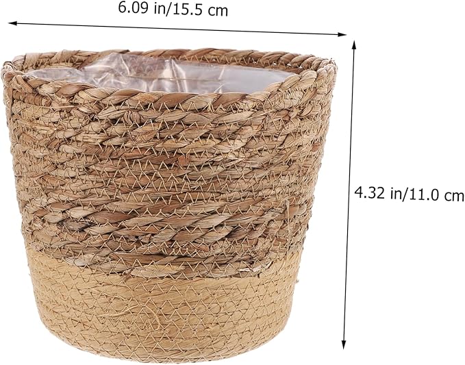 Mipcase Versatile Woven Storage Basket Plant Basket Seagrass Planter Boho Decor
