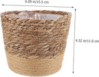 Mipcase Versatile Woven Storage Basket Plant Basket Seagrass Planter Boho Decor