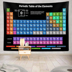 Sanzugh Periodic Table of Elements Poster Tapestry, Science Lab Chemistry Educational Decor Art Tapestries Wall Hanging for Classroom Kids Bedroom Dorm Teacher Office Desk Decor 80X60