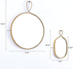 Boho Mirror for Wall Decor - Gold Metal Framed Boho Bedroom Decor - 12 inch