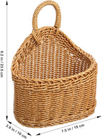 DOITOOL Woven Hanging Storage Basket 9.64X7.48X3.93In Kitchen Wall Basket for Ginger Garlic Onion Storage and Decorative Organization