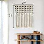 IOWER Macrame Wall Hanging 27" W x 31" L Boho Wall Decor Sphericity Cotton Textile Wall Hanging Art Fiber Yarn Art Handmade Detachable Assembly