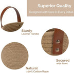 2Pack Natural Jute Hanging Baskets 7 * 8 in, Round Woven Wall Decor & Storage Planter for Plant Decor and Home Organization,Walls Basket for Bedroom, Living Room, Bathroom,Boho Decor (Jute)