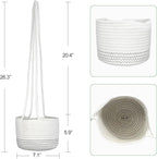 Hanging Planter Basket 2 Pack Jute Hanging Plant Holder Handmade Boho Plant Hangers Rope Woven Hanging Plant Holder Modern Storage Organizer Plant Hangers for Indoor Home Decor